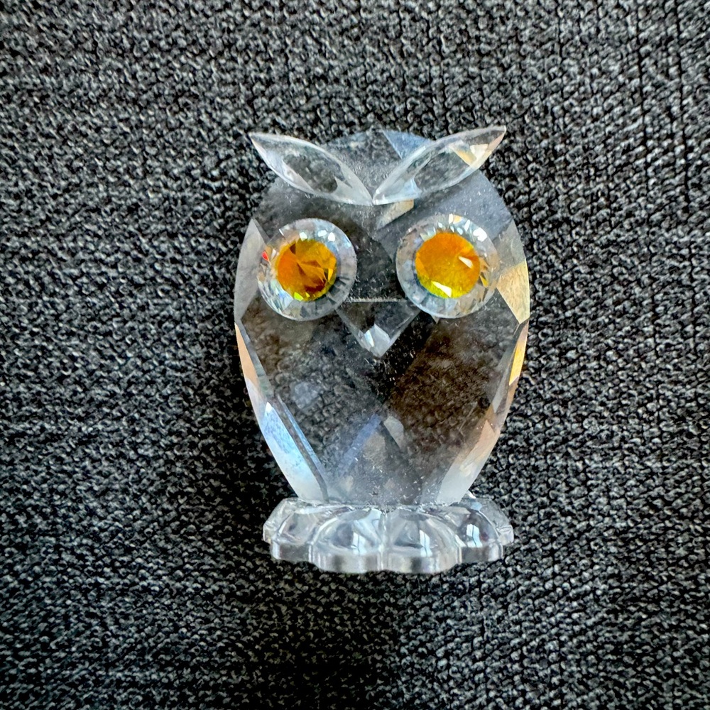 Swarovski Crystal Green Eyed Owl